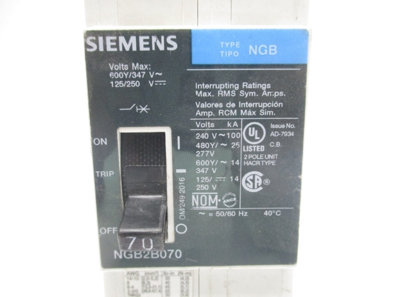 SIEMENS NGB2B070 125/250V 70A NSNP