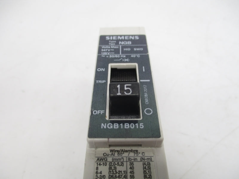 SIEMENS NGB1B015B 347V 15A NSNP