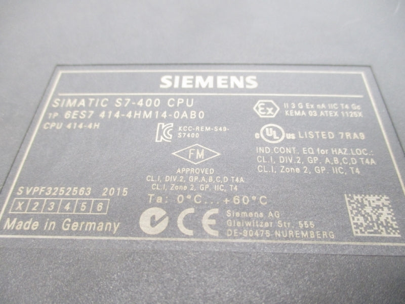 SIEMENS 6ES7414-4HM14-0AB0 (AS PICTURED) NSNP