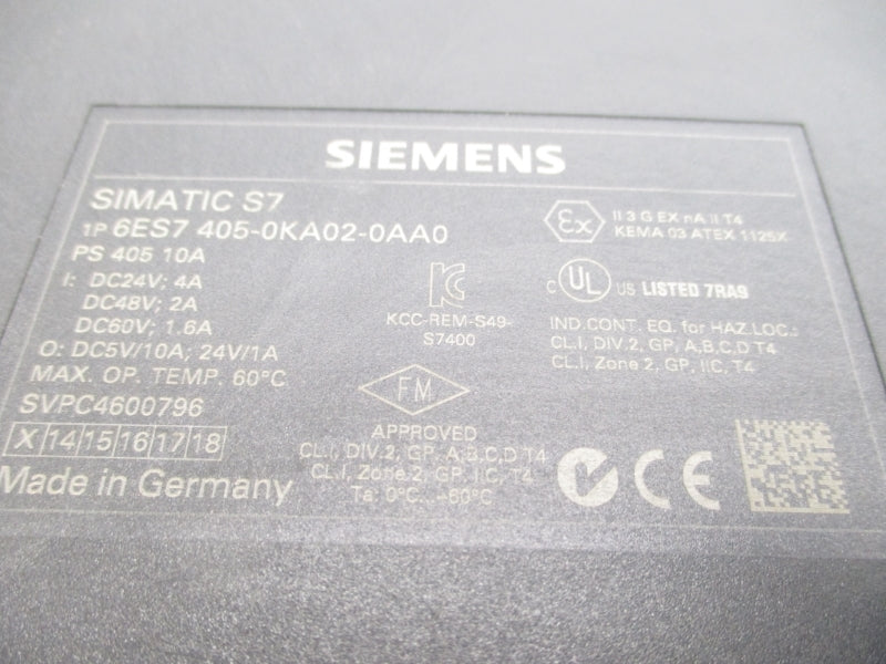 SIEMENS 6ES7405-0KA02-0AA0 NSNP