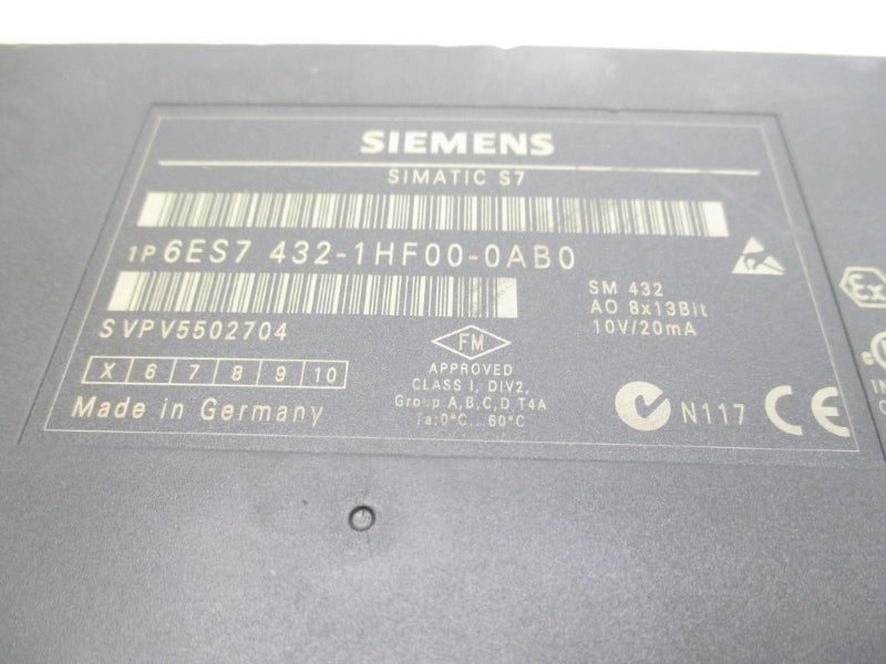 SIEMENS 6ES7432-1HF00-0AB0 (MISSING TERMINAL) UNMP