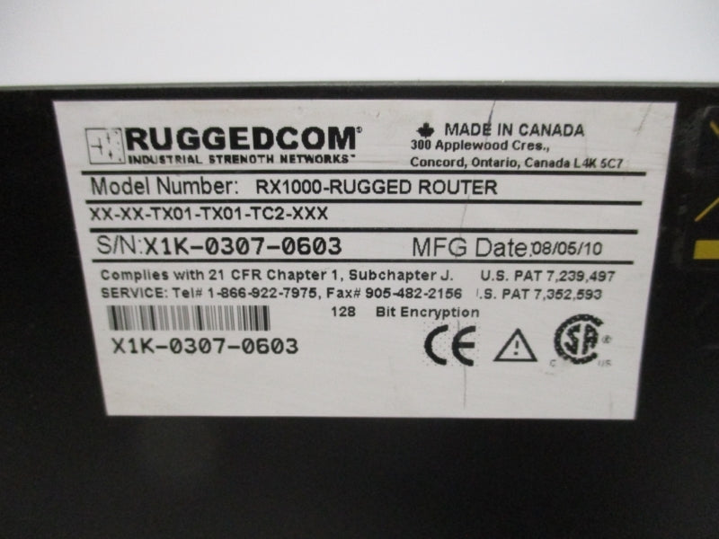 RUGGEDCOM RX1000-RUGGEDROUTERXX-XX-TX01-TX01-TC2-XXX 48VDC UNMP