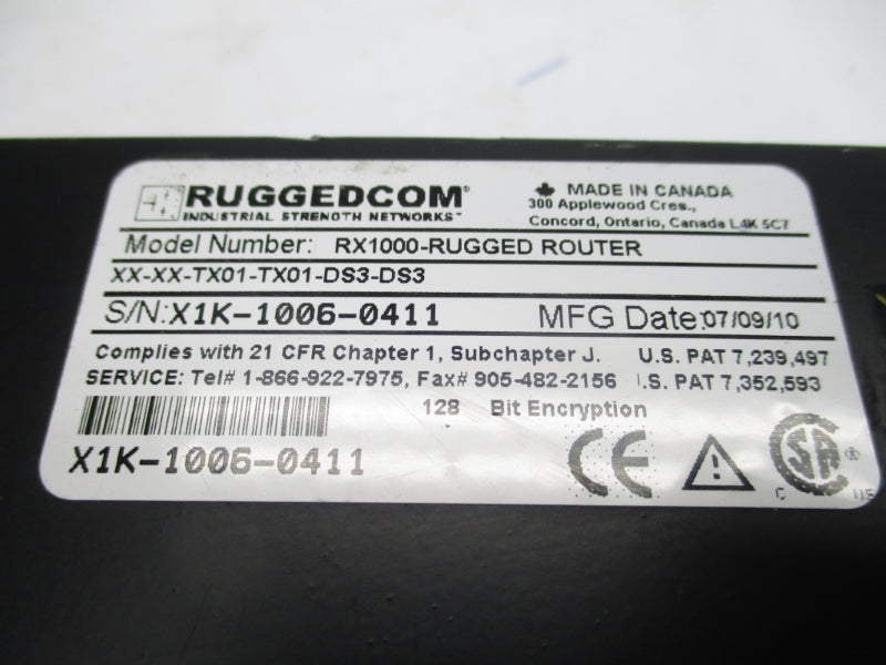 RUGGEDCOM RX1000-RUGGEDROUTERXX-XX-TX01-TX01-DS3-DS3 48VDC UNMP