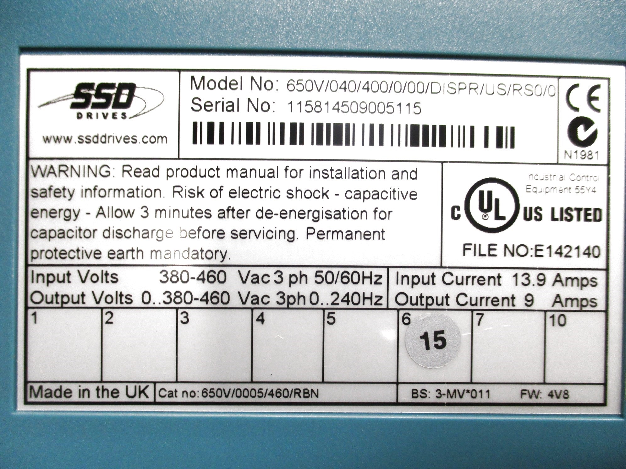 SSD DRIVES 650/0005/460/RBN F/W 4V8 NSMP
