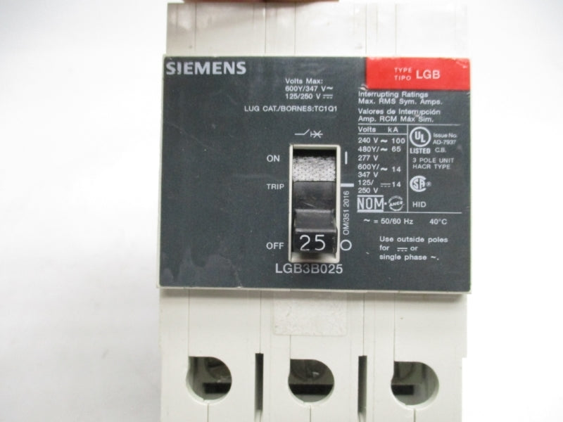 SIEMENS LGB3B025B 125/250V 25A UNMP