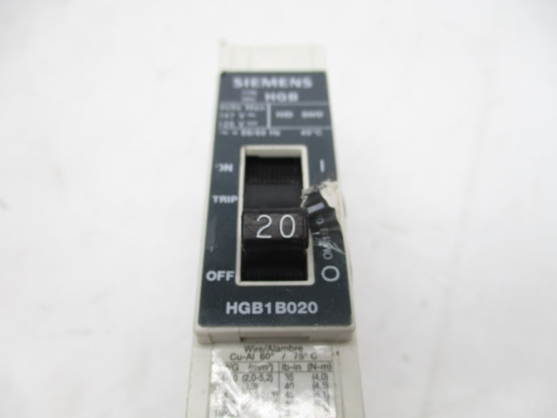 SIEMENS HGB1B020B 347V 20A UNMP