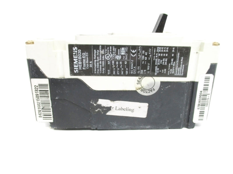 SIEMENS HEB1B020 347V 20A UNMP