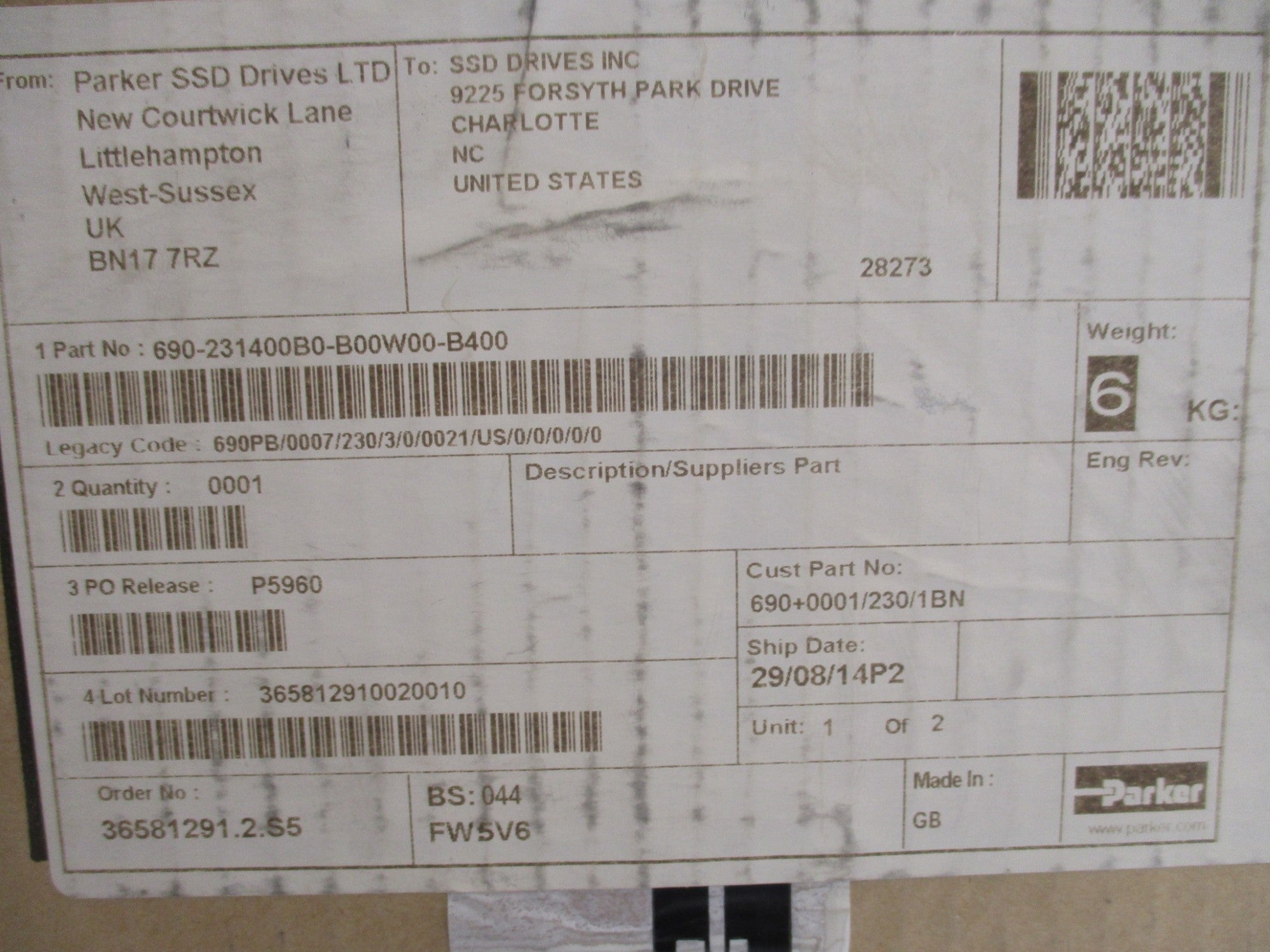 PARKER 690+0001/230/1BN NSMP