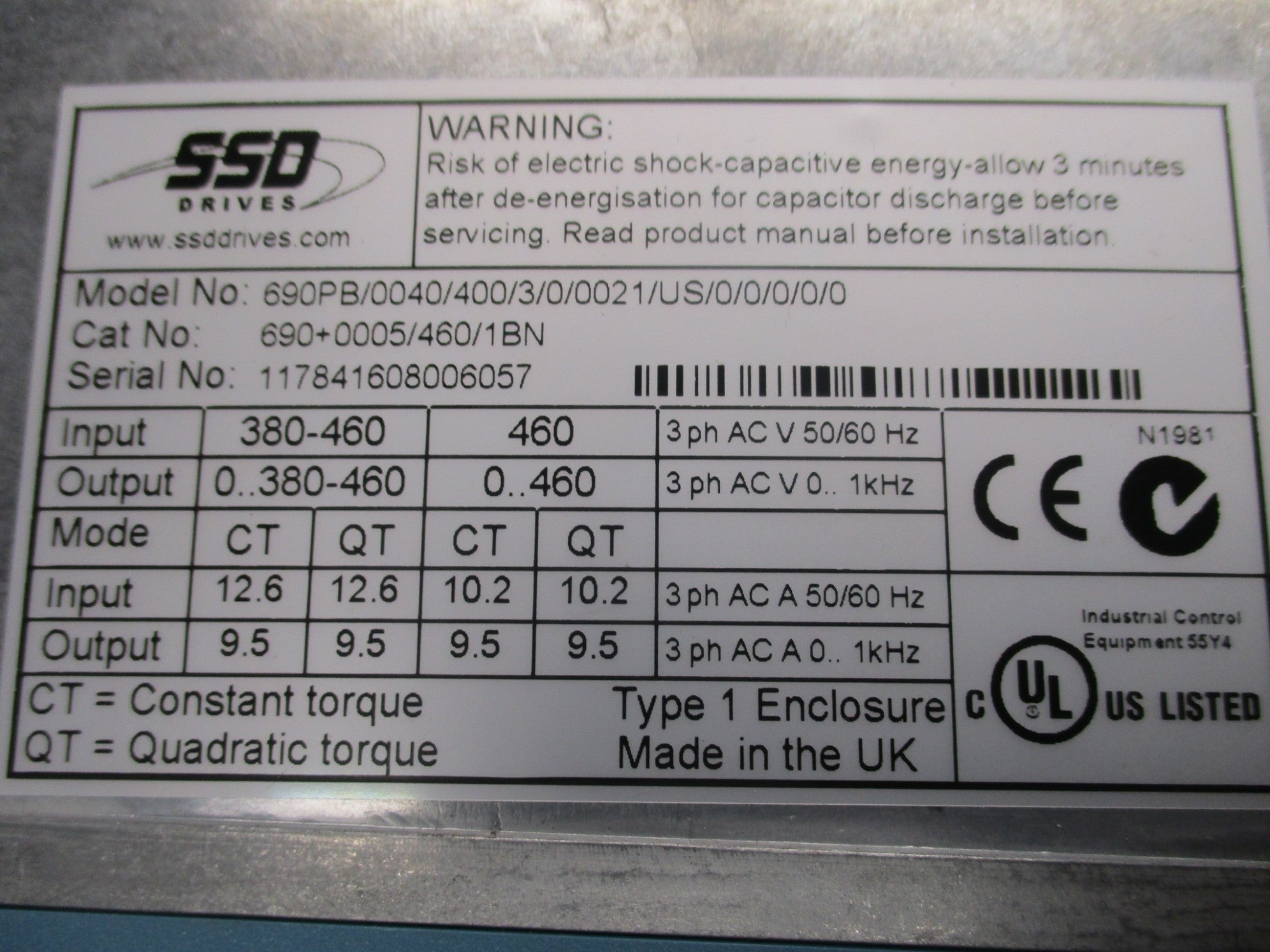 SSD DRIVES 690+0005/460/1BN NSMP