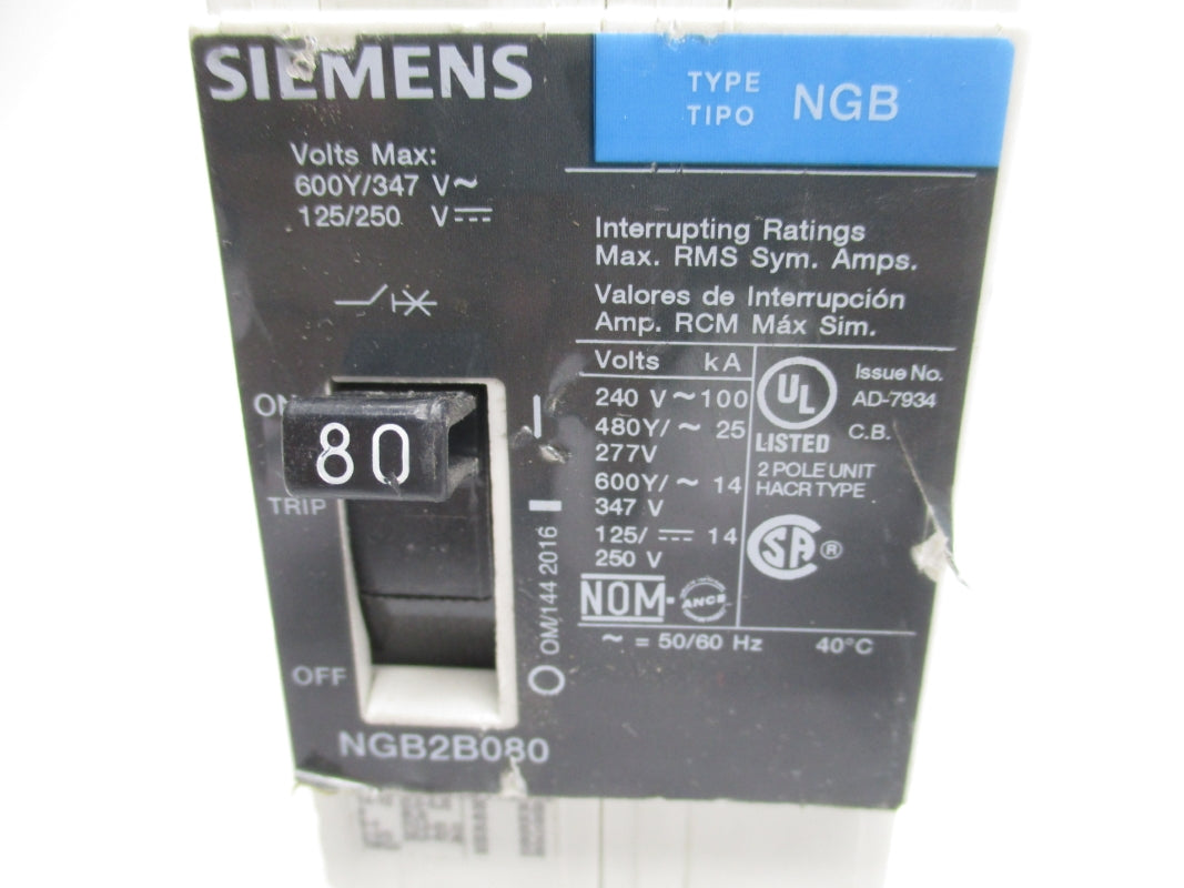 SIEMENS NGB2B080 125/250V 80A UNMP