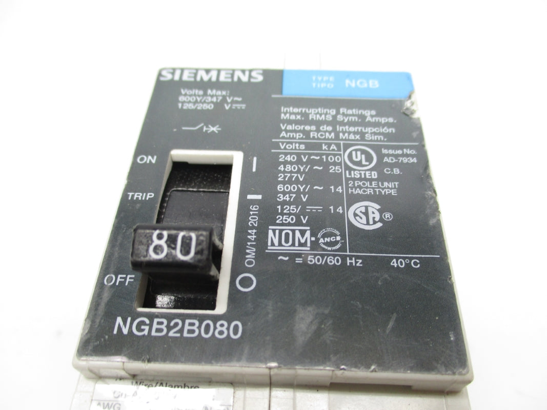SIEMENS NGB2B080 125/250V 80A NSNP