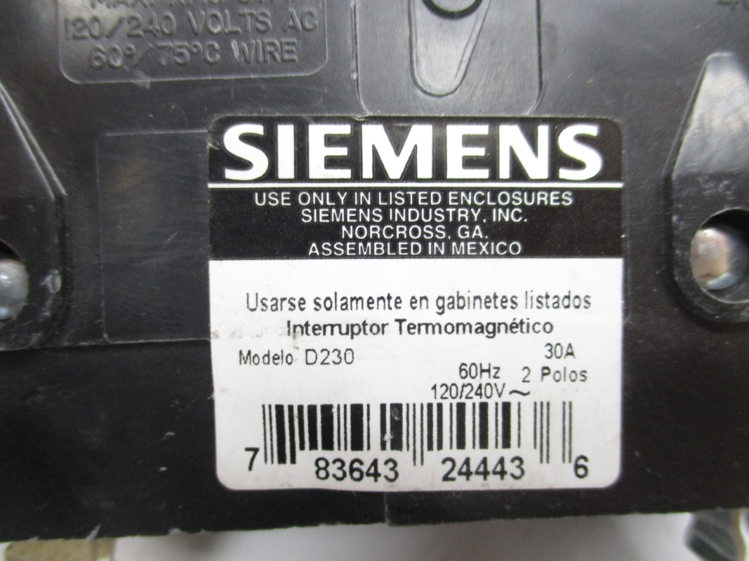 SIEMENS D230 120/240V 30A NSNP