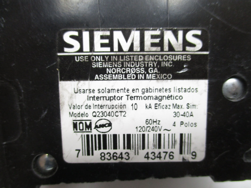 SIEMENS Q23040CT2 120/240V 30-40A NSNP