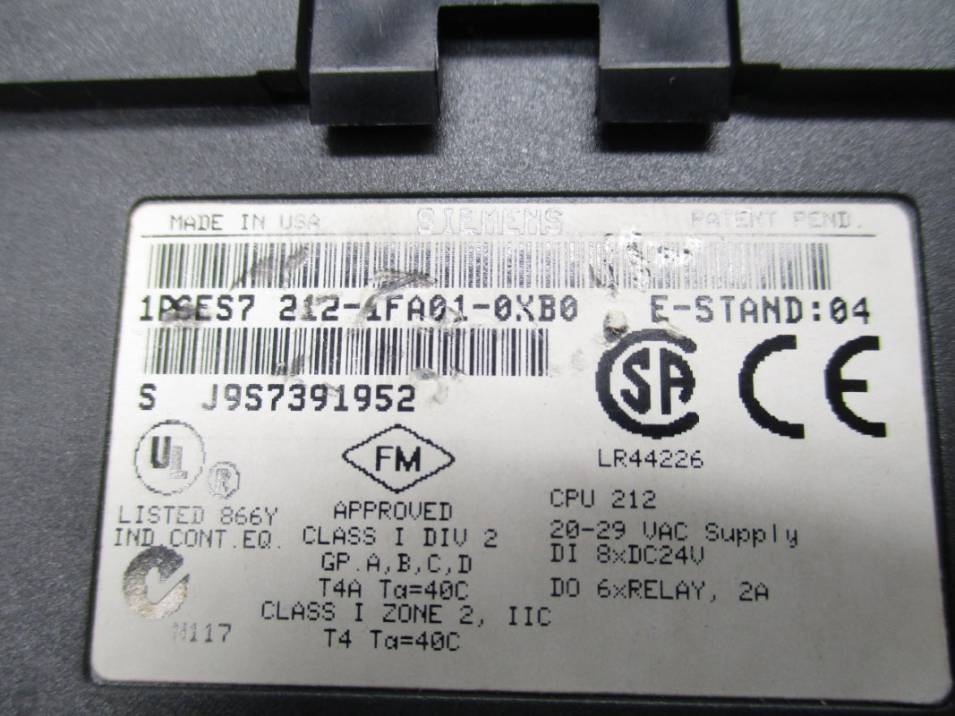 SIEMENS 6ES7212-1FA01-0XB0 20-29VAC 2A NSNP