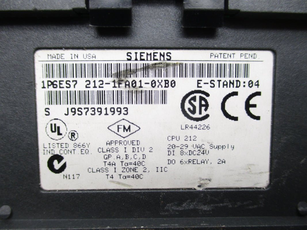 SIEMENS 6ES7212-1FA01-0XB0 20-29VAC 2A (AS PICTURED) NSNP