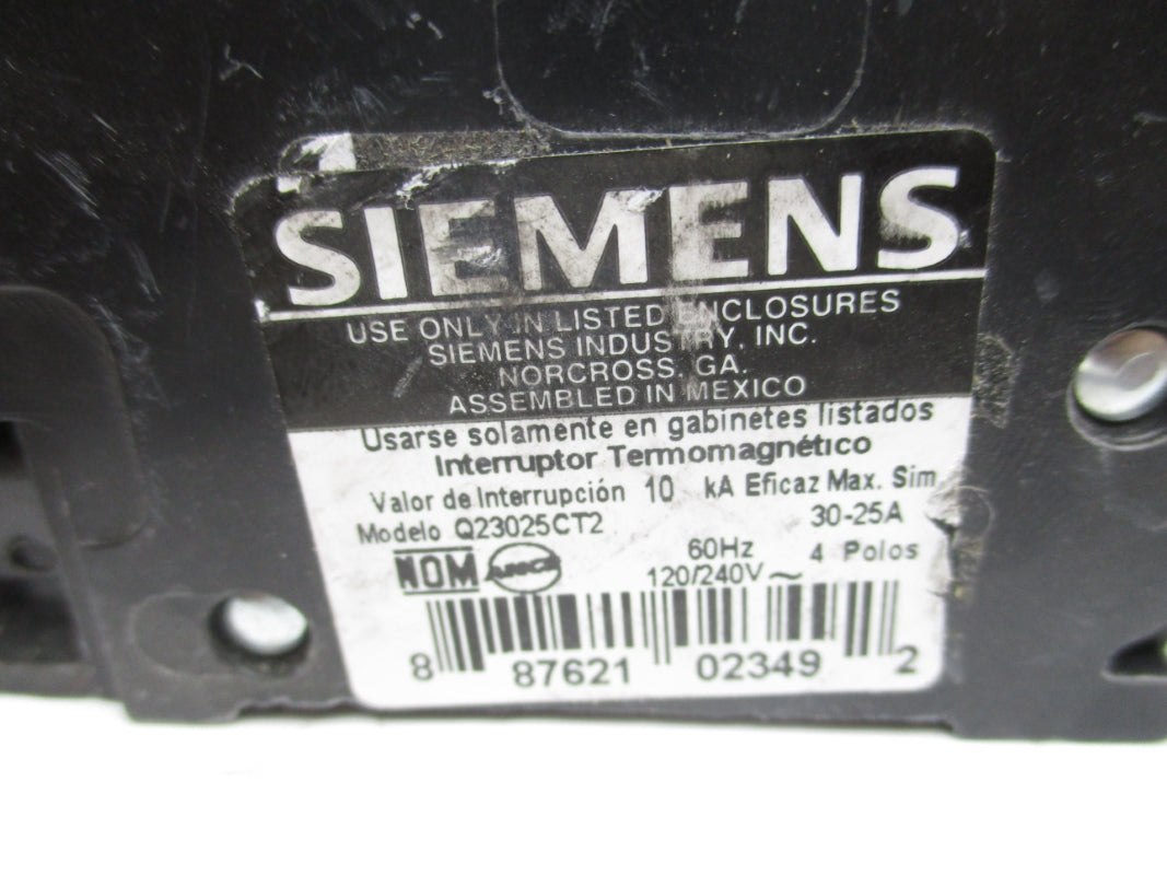 SIEMENS Q23025CT2 120/240V 30-25A NSNP