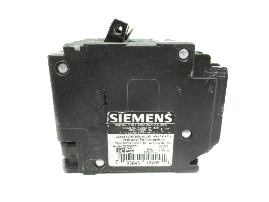 SIEMENS Q22020CT 120/240V 20-20A (AS PICTURED) NSNP
