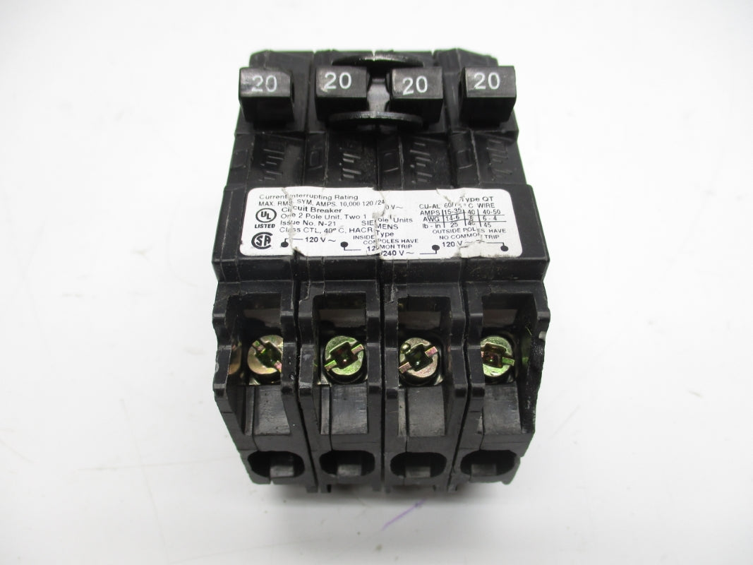 SIEMENS Q22020CT 120/240V 20-20A (AS PICTURED) NSNP