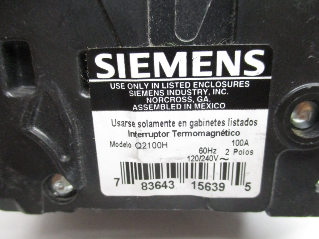SIEMENS Q2100H 120/240V 100A NSNP