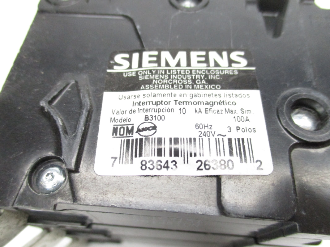 SIEMENS B3100 240V 100A (AS PICTURED) NSNP