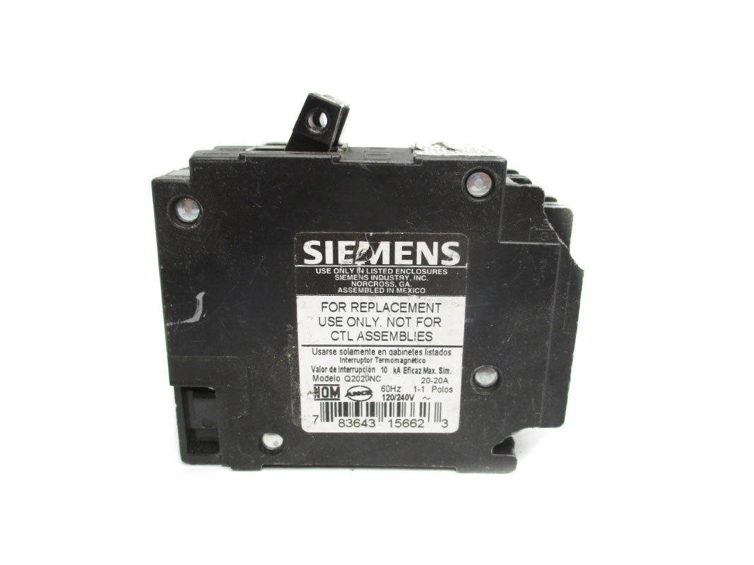 SIEMENS Q2020NC 120/240V 20-20A (AS PICTURED) NSNP