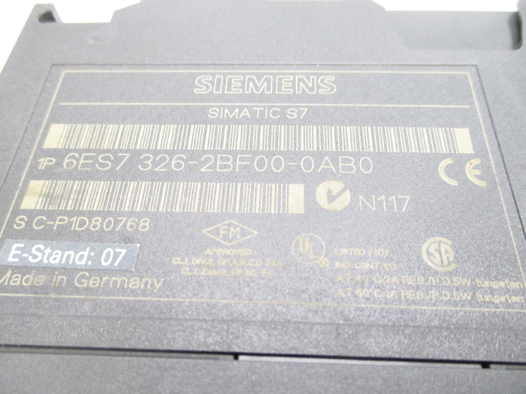 SIEMENS 6ES7326-2BF00-0AB0 (AS PICTURED) UNMP