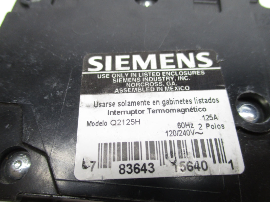 SIEMENS Q2125H 120/240V 125A NSNP