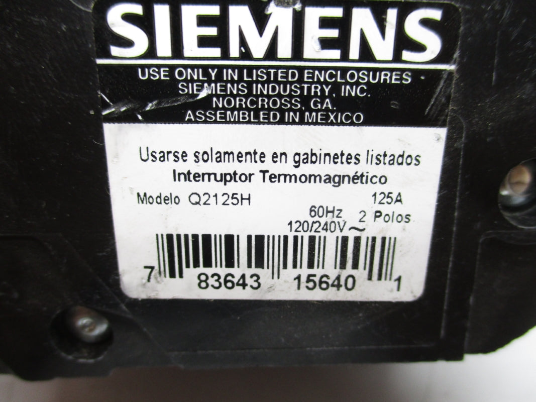SIEMENS Q2125H 120/240V 125A (AS PICTURED) NSNP