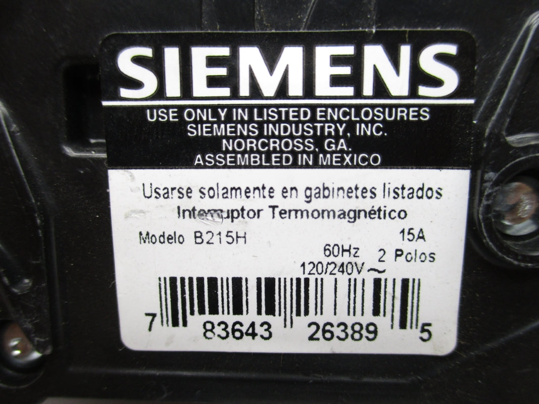 SIEMENS B215H 120/240V 15A (AS PICTURED) NSNP