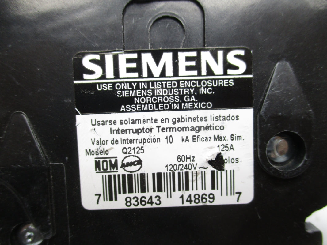 SIEMENS Q2125 120/240V 125A (AS PICTURED) NSNP