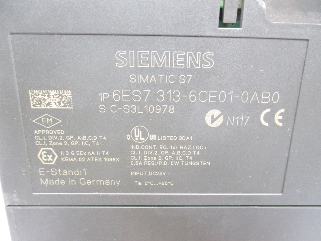 SIEMENS 6ES7313-6CE01-0AB0 24VDC UNMP