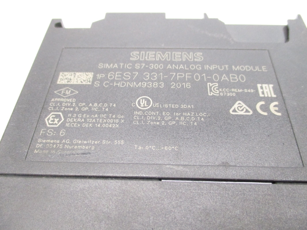 SIEMENS 6ES7331-7PF01-0AB0 (NO DOOR) NSNP