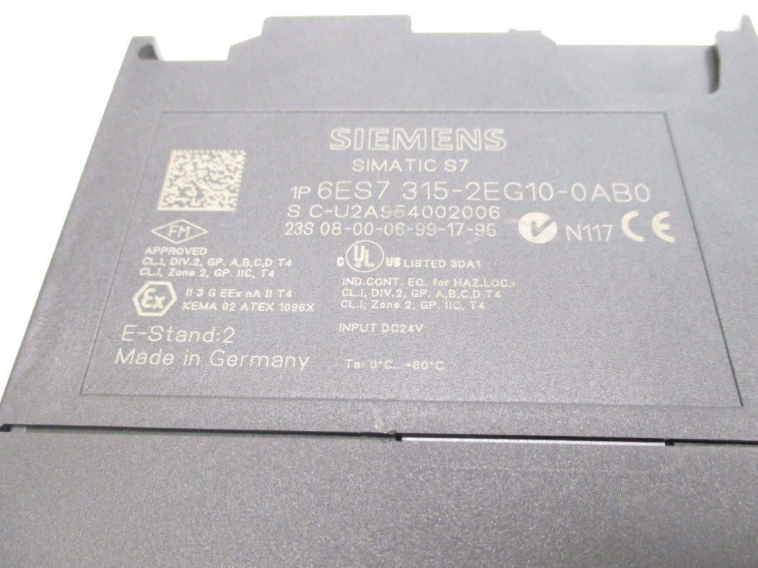 SIEMENS 6ES7315-2EG10-0AB0 24VDC UNMP