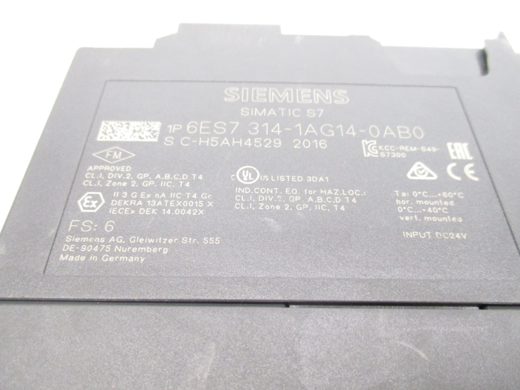 SIEMENS 6ES7314-1AG14-0AB0 24VDC NSNP