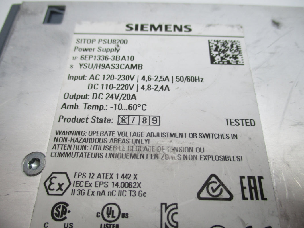 SIEMENS 6EP1336-3BA10 230VAC 4.8A UNMP