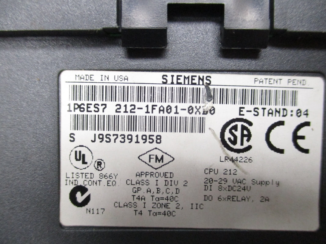 SIEMENS 6ES7212-1FA01-0XB0 20-29VAC 2A (NO DOOR) NSNP