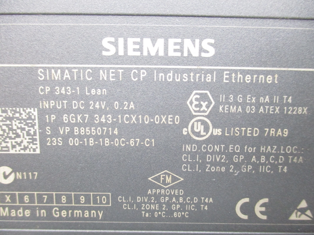 SIEMENS 6GK7343-1CX10-0XE0 24V 0.2A (AS PICTURED) NSNP