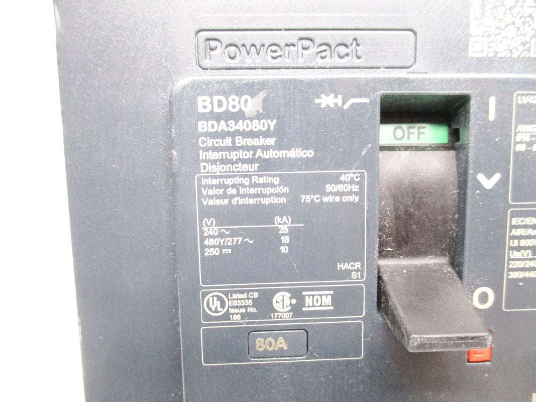 SQUARE D BDA34080Y 277V 80A NSNP
