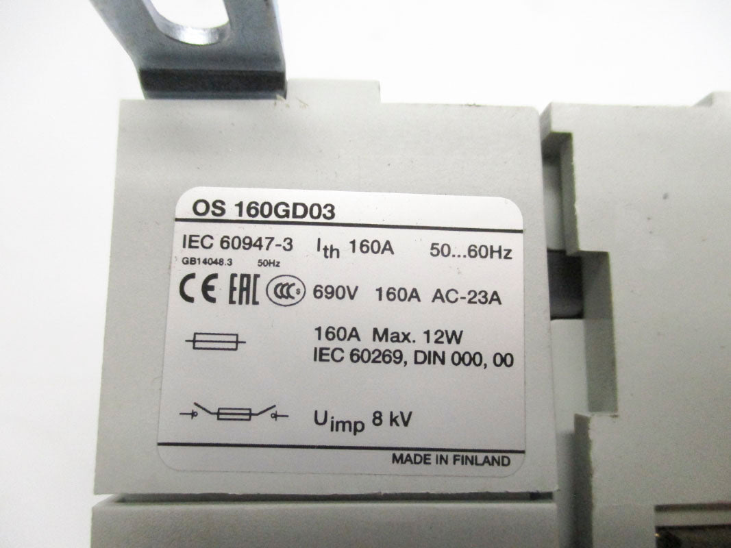 ABB OS160GD03 1SCA114221R1001 690V 160A NSMP