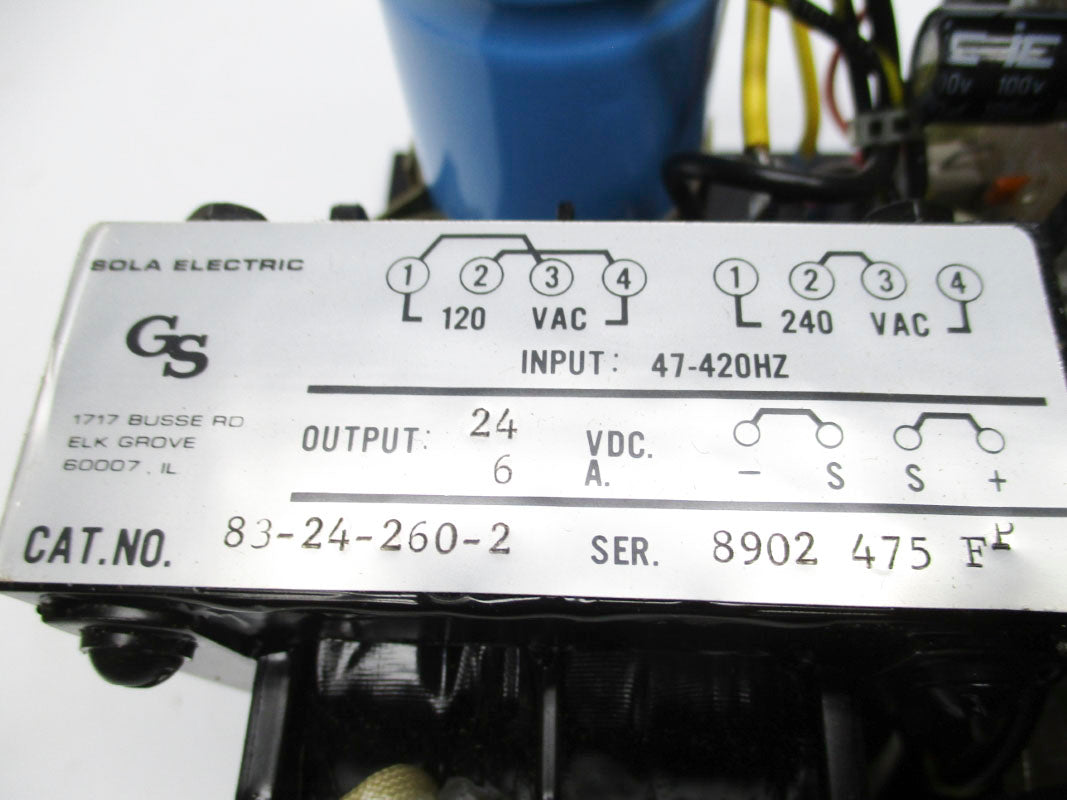 SOLA ELECTRIC 83-24-260-2 24VDC 6A NSMP