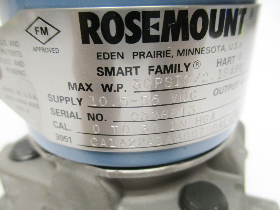 ROSEMOUNT 3051CA1A22A1AA0078B4L4M5 55VDC 30PSIG NSMP
