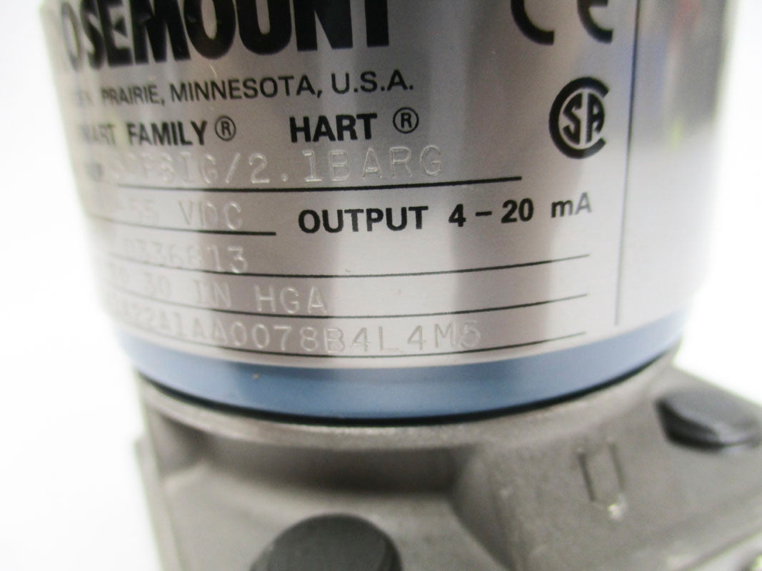 ROSEMOUNT 3051CA1A22A1AA0078B4L4M5 55VDC 30PSIG NSMP