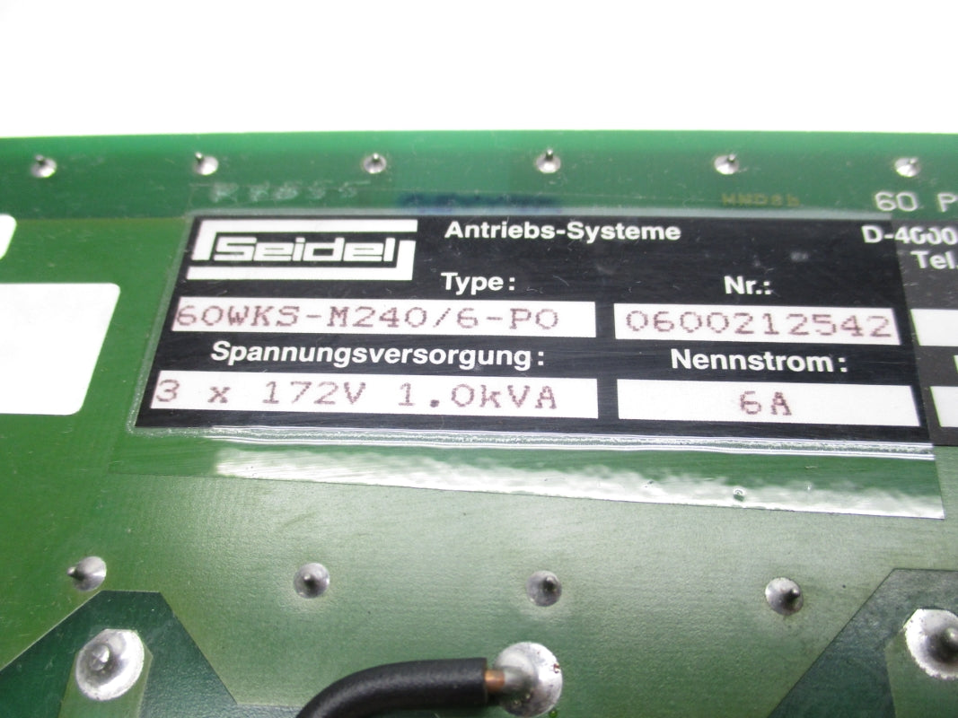 SEIDEL 60WKS-M240/6-PO 172V 6A NSNP