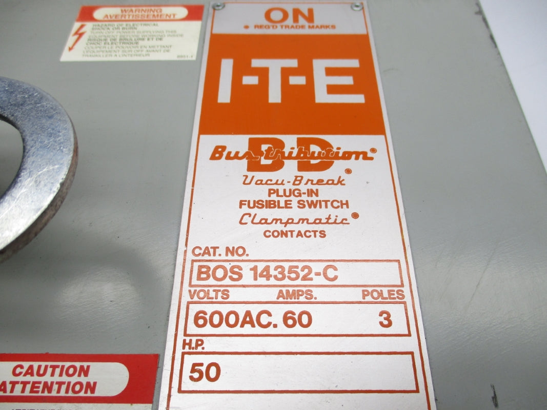 I-T-E BOS14352-C 600VAC 60A UNMP