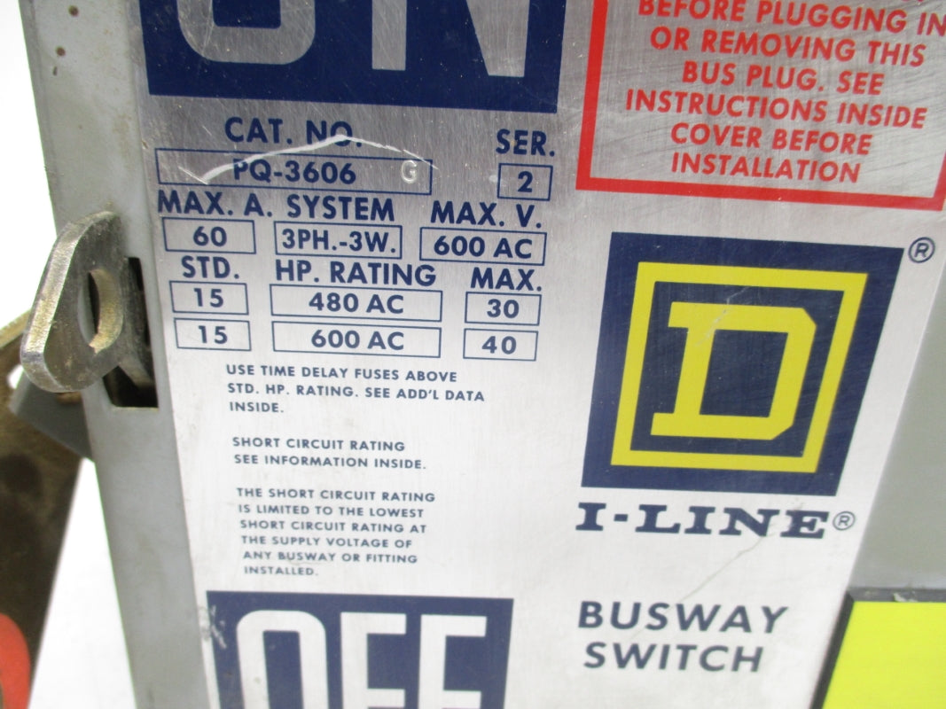 SQUARE D PQ-3606 SER. 2 600VAC 60A UNMP