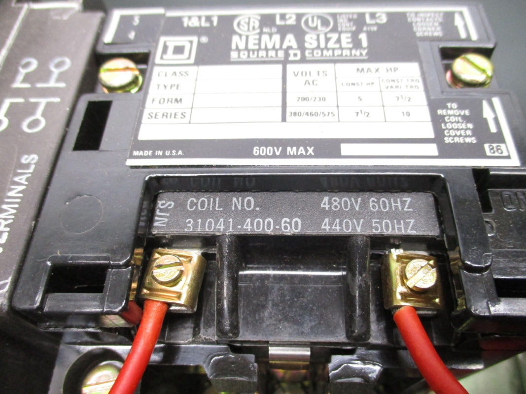 SQUARE D 8810SCA-1 SER. A 480V NSNP