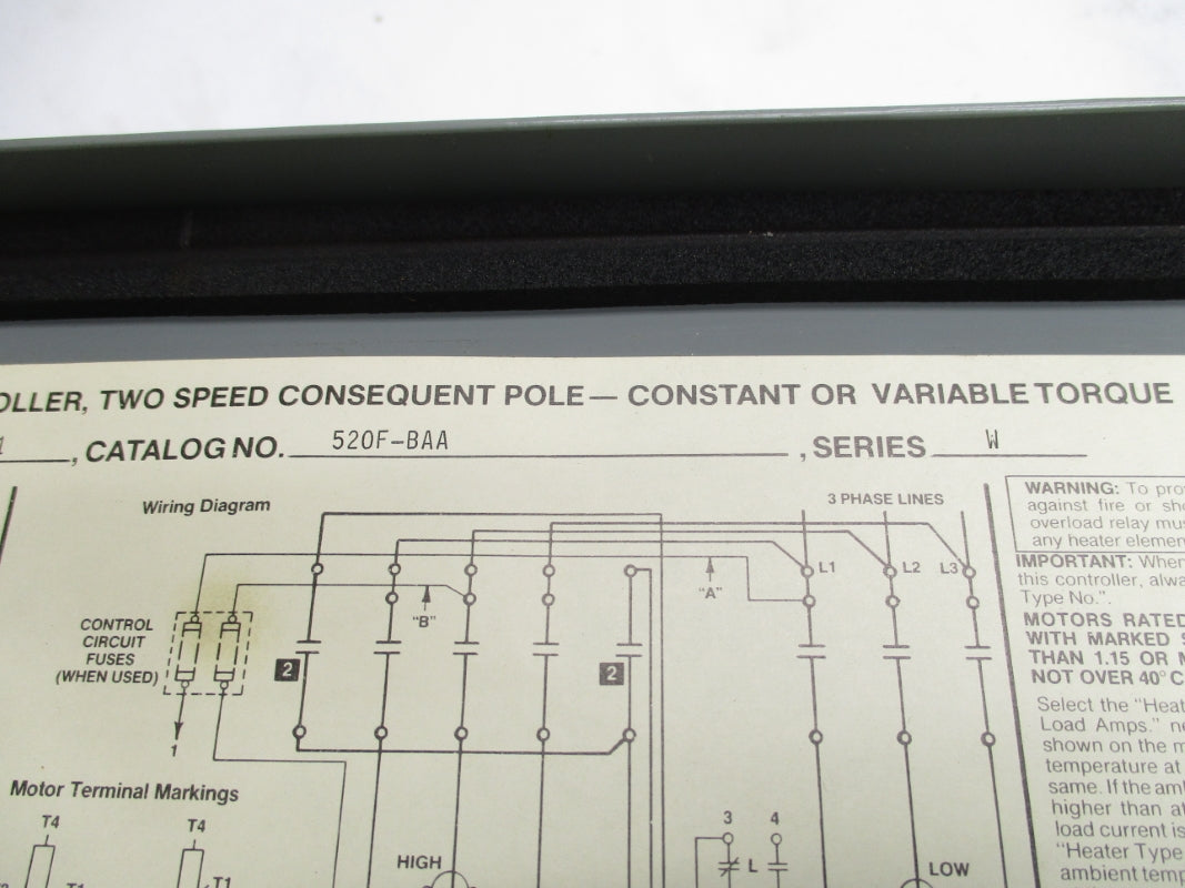 ALLEN BRADLEY 520F-BAA SER. W 240V NSNP