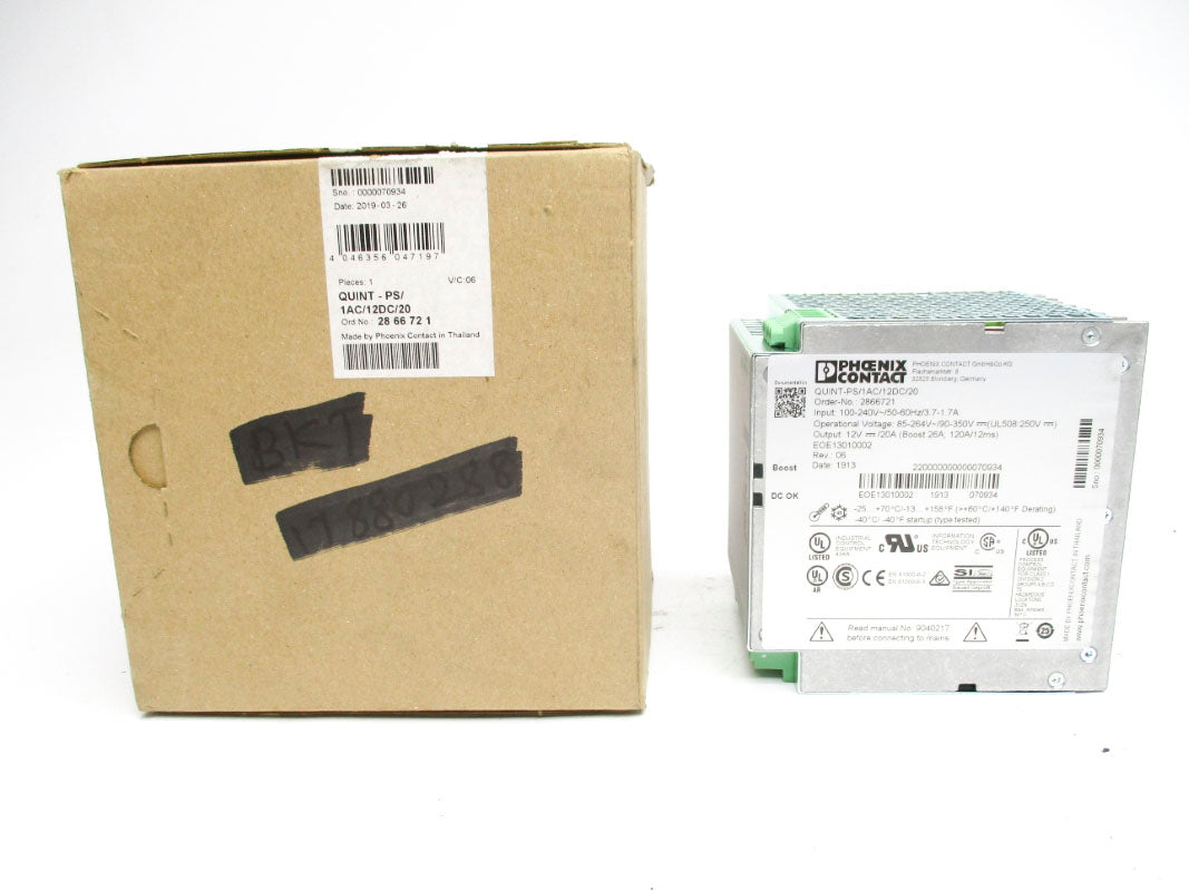 PHOENIX CONTACT QUINT-PS/1AC/12DC/20 240V 3.7A NSMP