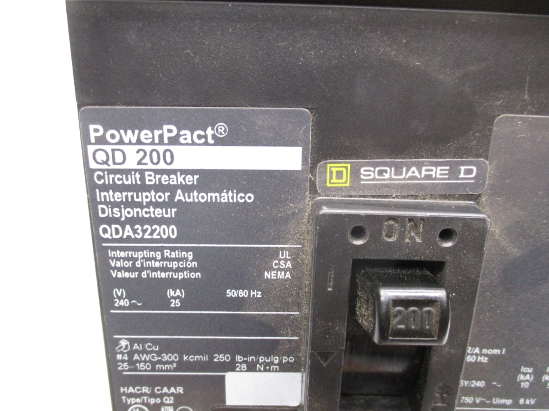 SQUARE D QDA32200 240V 200A (AS PICTURED) NSNP