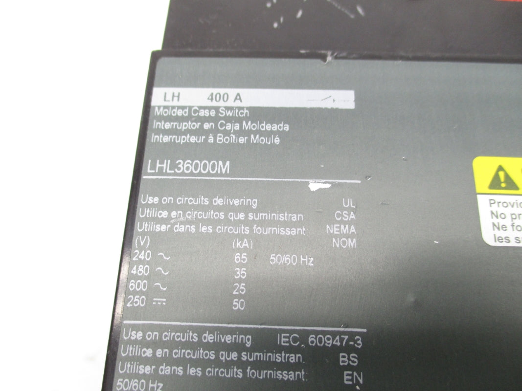 SQUARE D LHL36000M 600V 400A NSNP